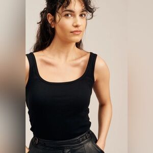 KOTN Black Square Neck Tank Top Women's